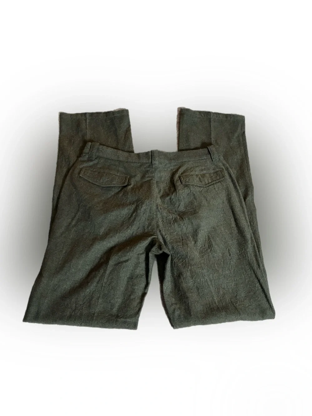 John Varvatos Wool Pants Olive Green Size 32X34 Luxury Trousers Preppy Business